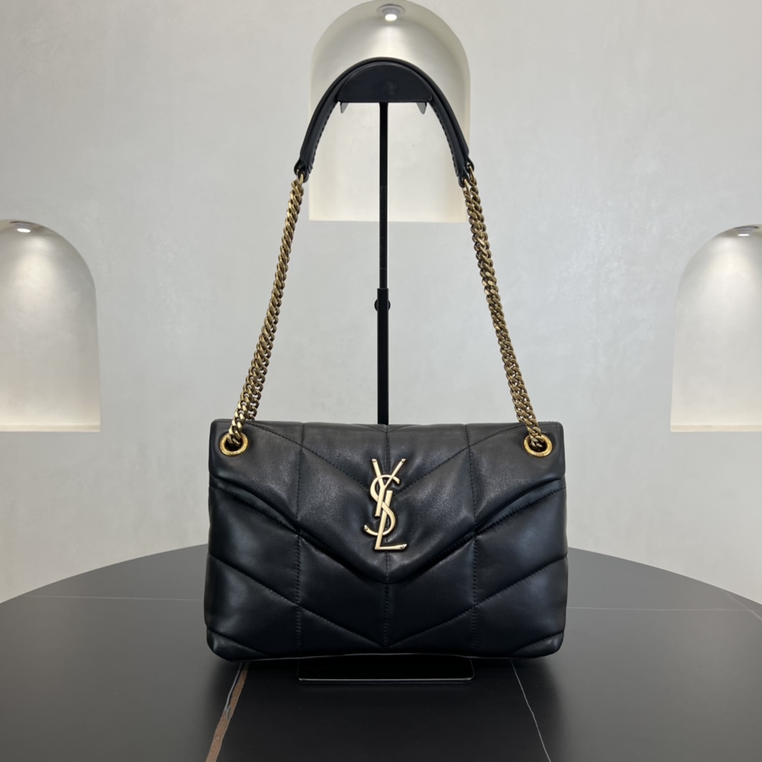 Bagsaaa Y51 Puffer Small in Nappa leather 577476 black & gold - 29cm