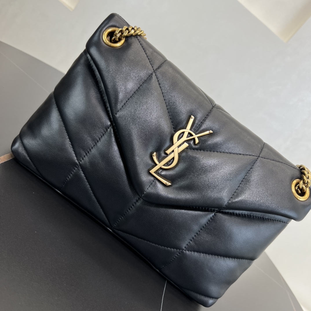 Bagsaaa Y51 Puffer Small in Nappa leather 577476 black & gold - 29cm