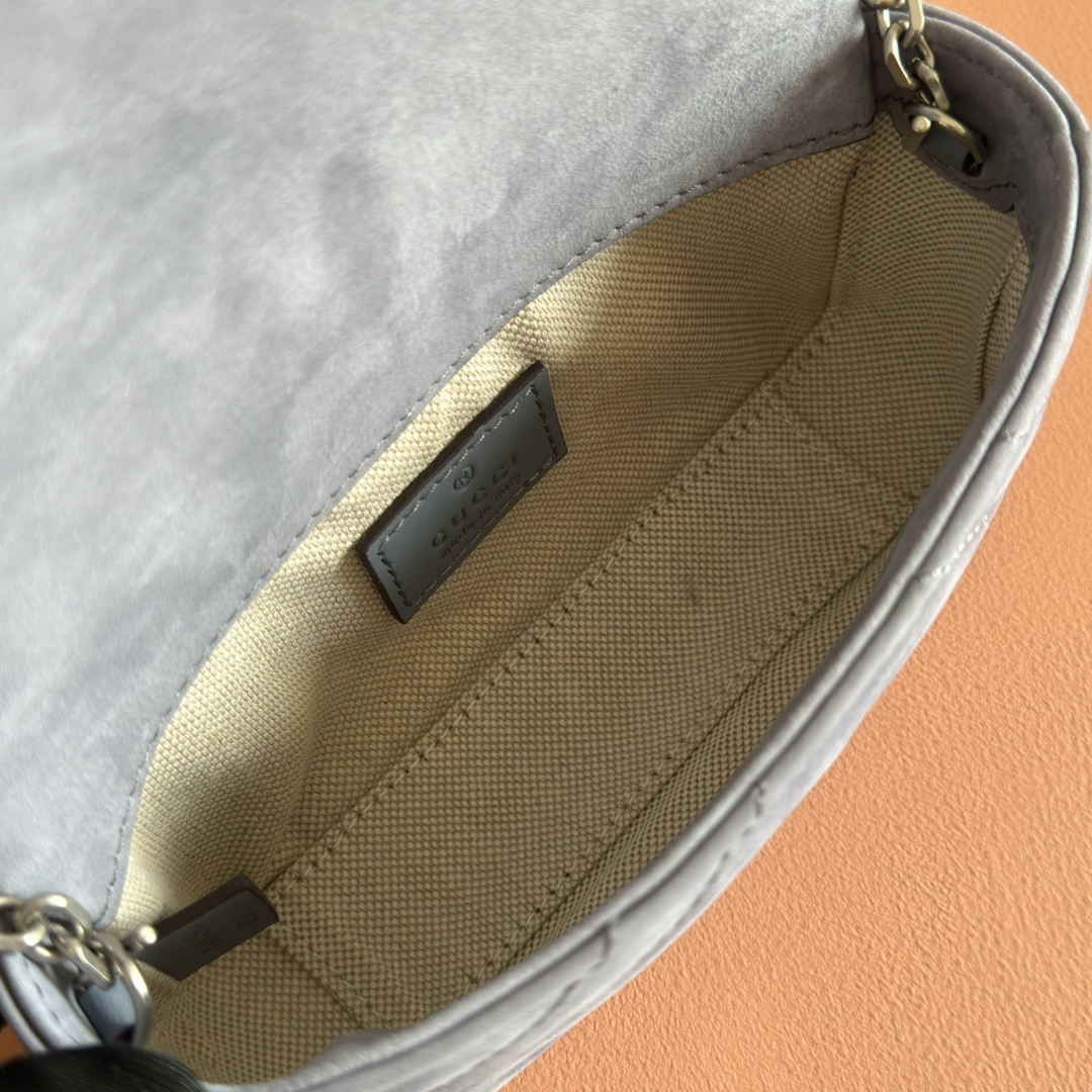 Bagsaaa Gvc*1 GG Marmont mini shoulder bag 841290 gray - 17cm