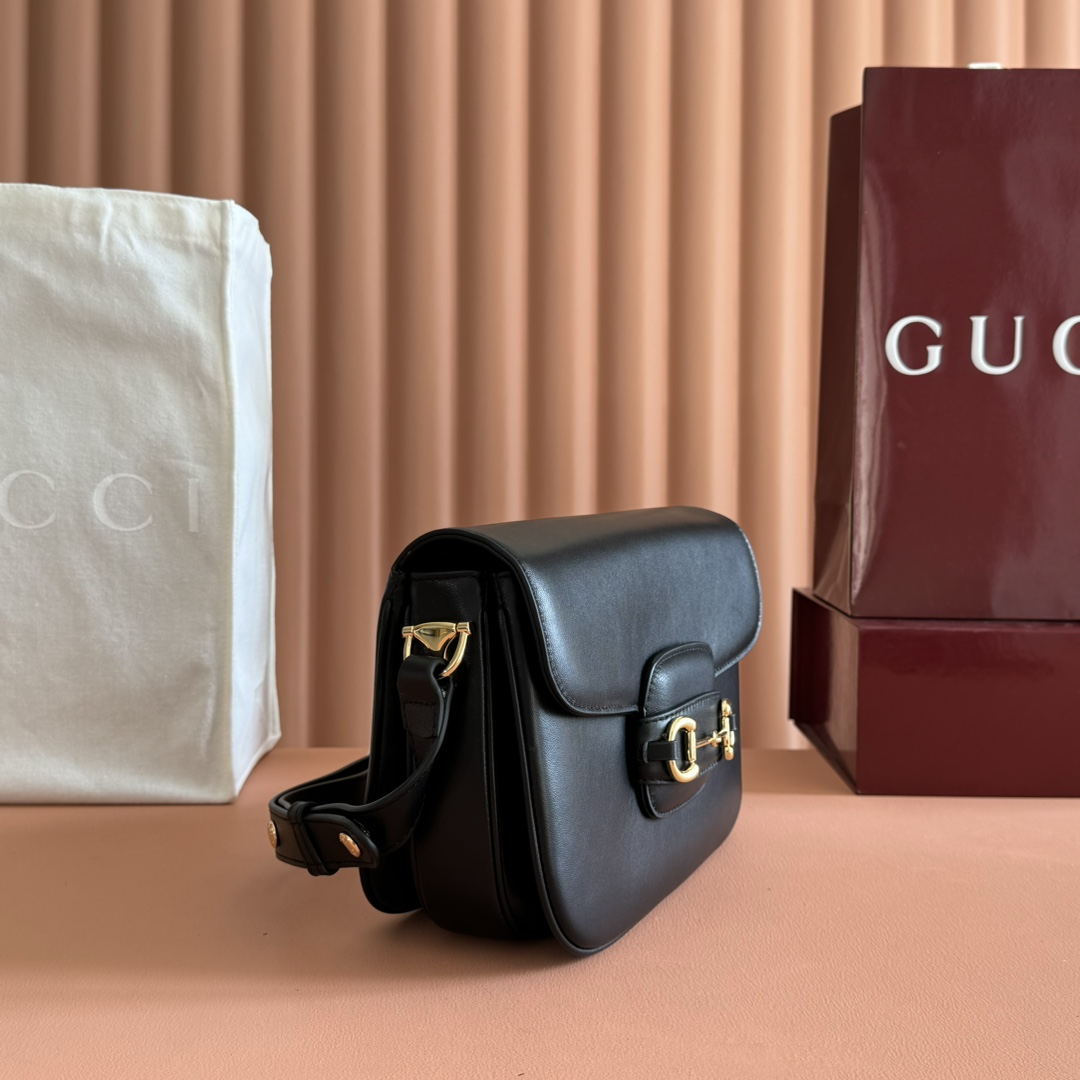 Bagsaaa Gvc*1 Horsebit 1955 Aura small shoulder bag 847063 black - 26cm