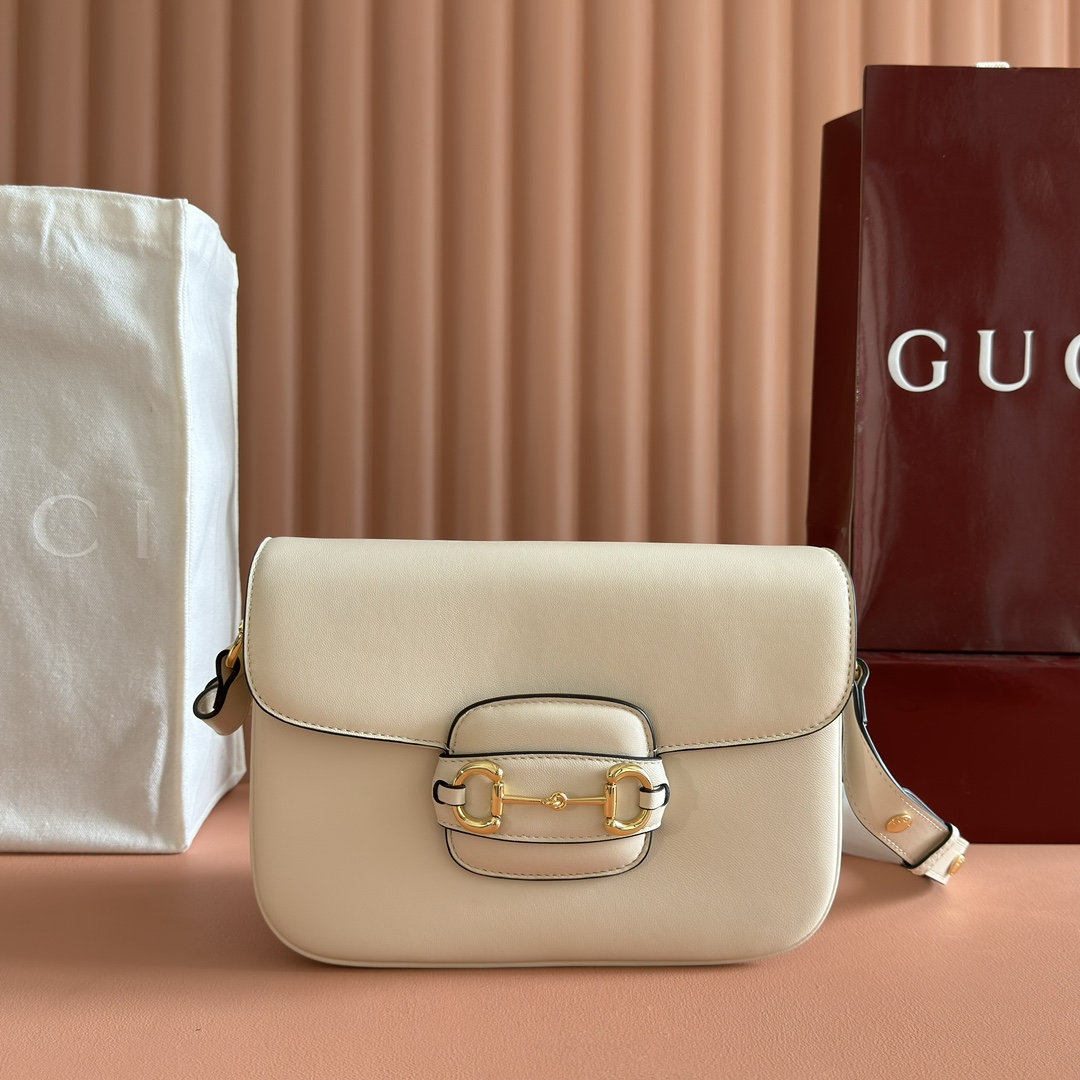 Bagsaaa Gvc*1 Horsebit 1955 Aura small shoulder bag 847063 white - 26cm