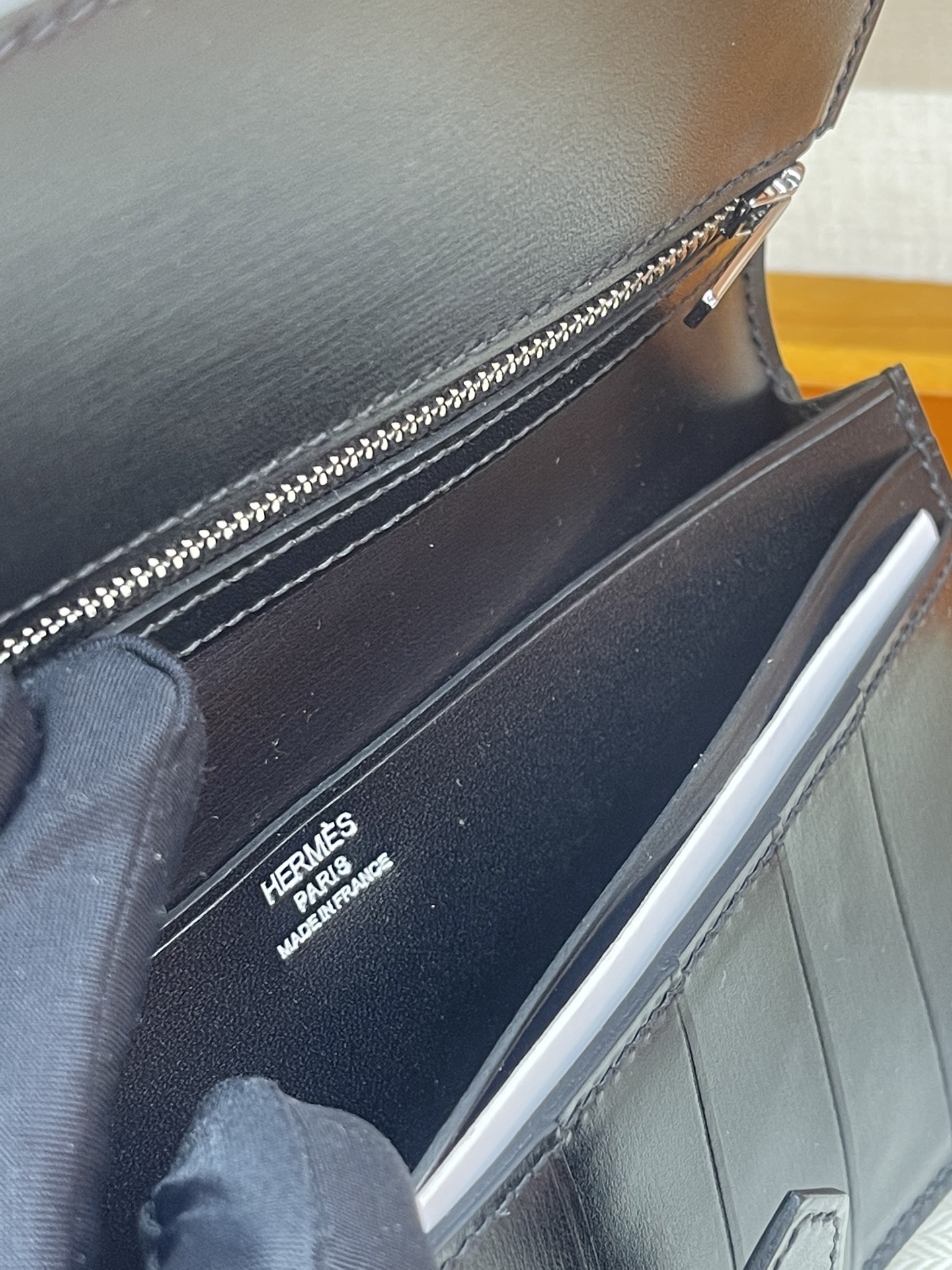 Bagsaaa H**me5 Bearn monochrome wallet black & Silver - 17.5cm
