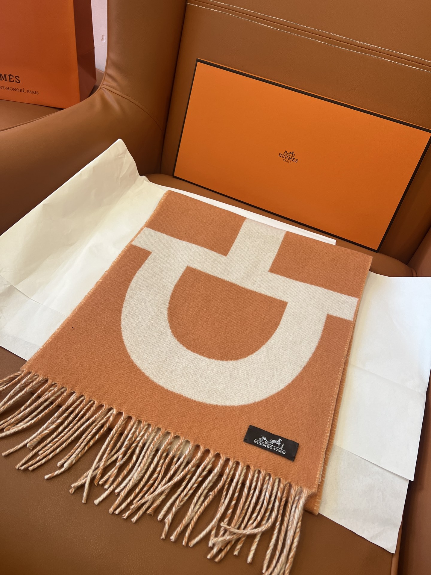 Bagsaaa H**me5 Casaque Grand Mors Beige - 30x140cm