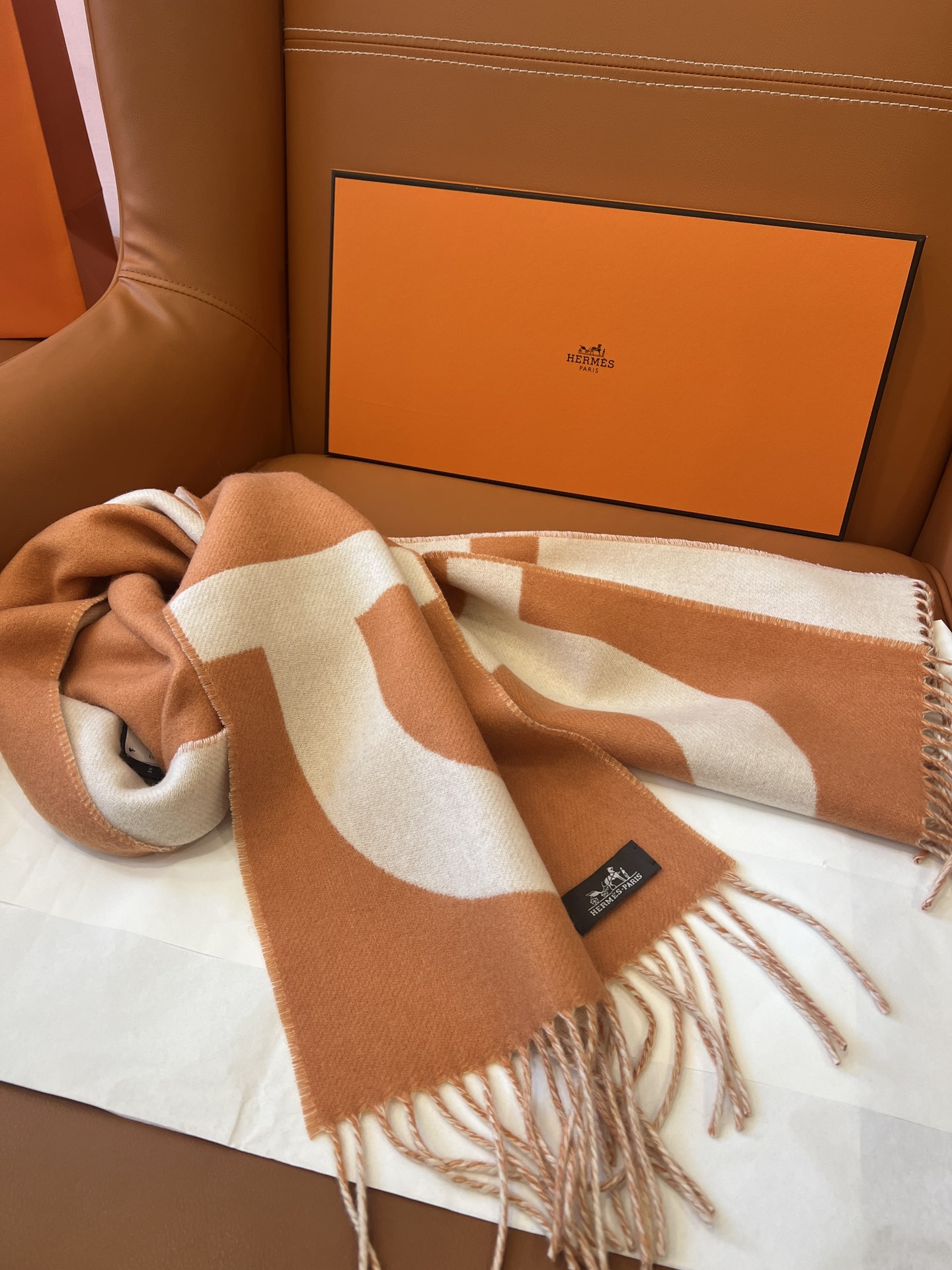 Bagsaaa H**me5 Casaque Grand Mors Beige - 30x140cm