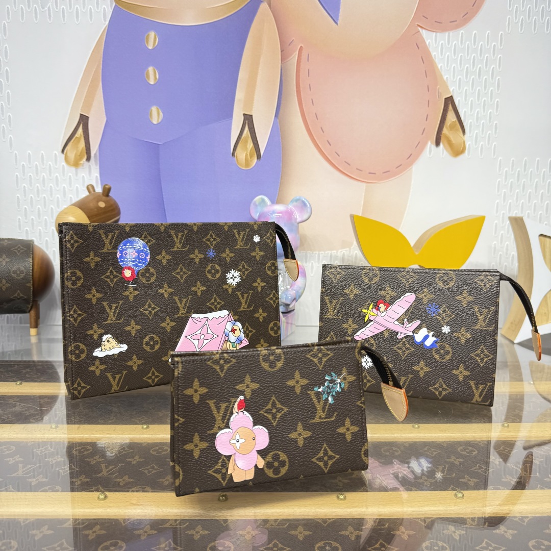 Bagsaaa LV M15357 Trio Toiletry Pouch set of 3