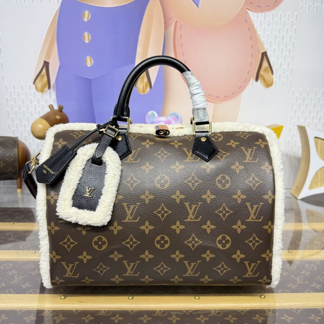 Bagsaaa M26326 LV Speedy Soft 30 Teddy Monogram shearling - 30cm