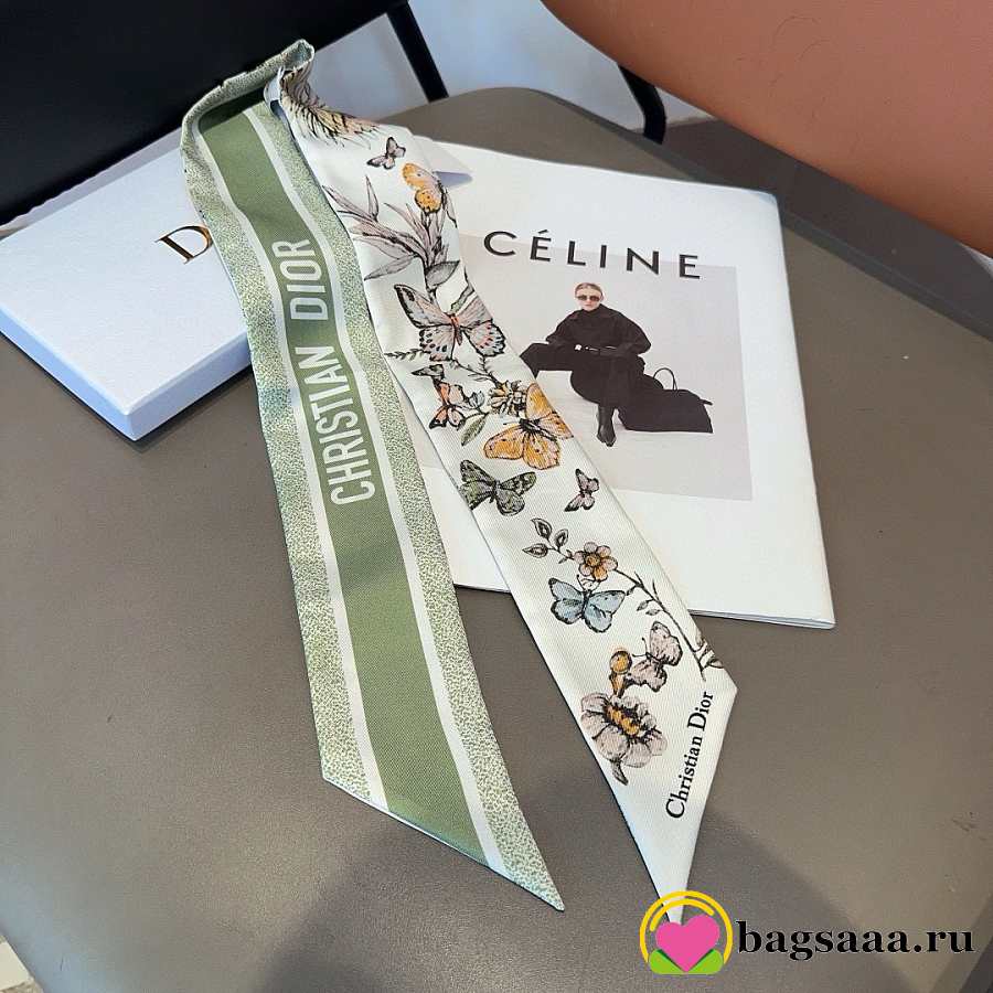 Bagsaaa D10r Green butterfly Twilly - 6 x 105 cm