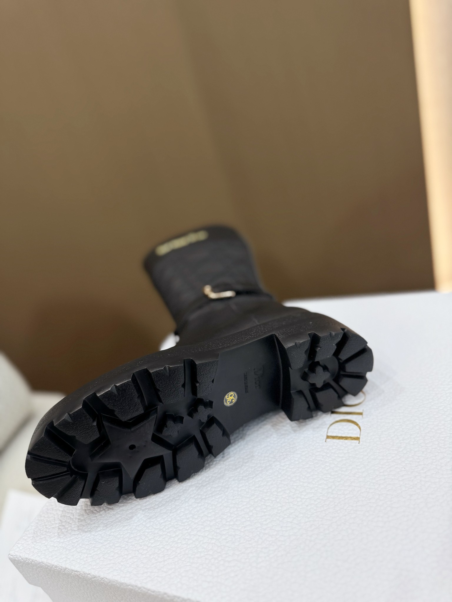 Bagsaaa D10r D-Town Boot Black Calfskin and Nylon with Embroidered Cannage Motif