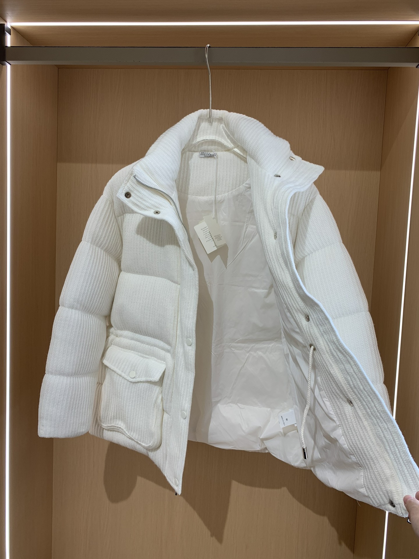 Bagsaaa Brunello Cucinelli padded down jacket white