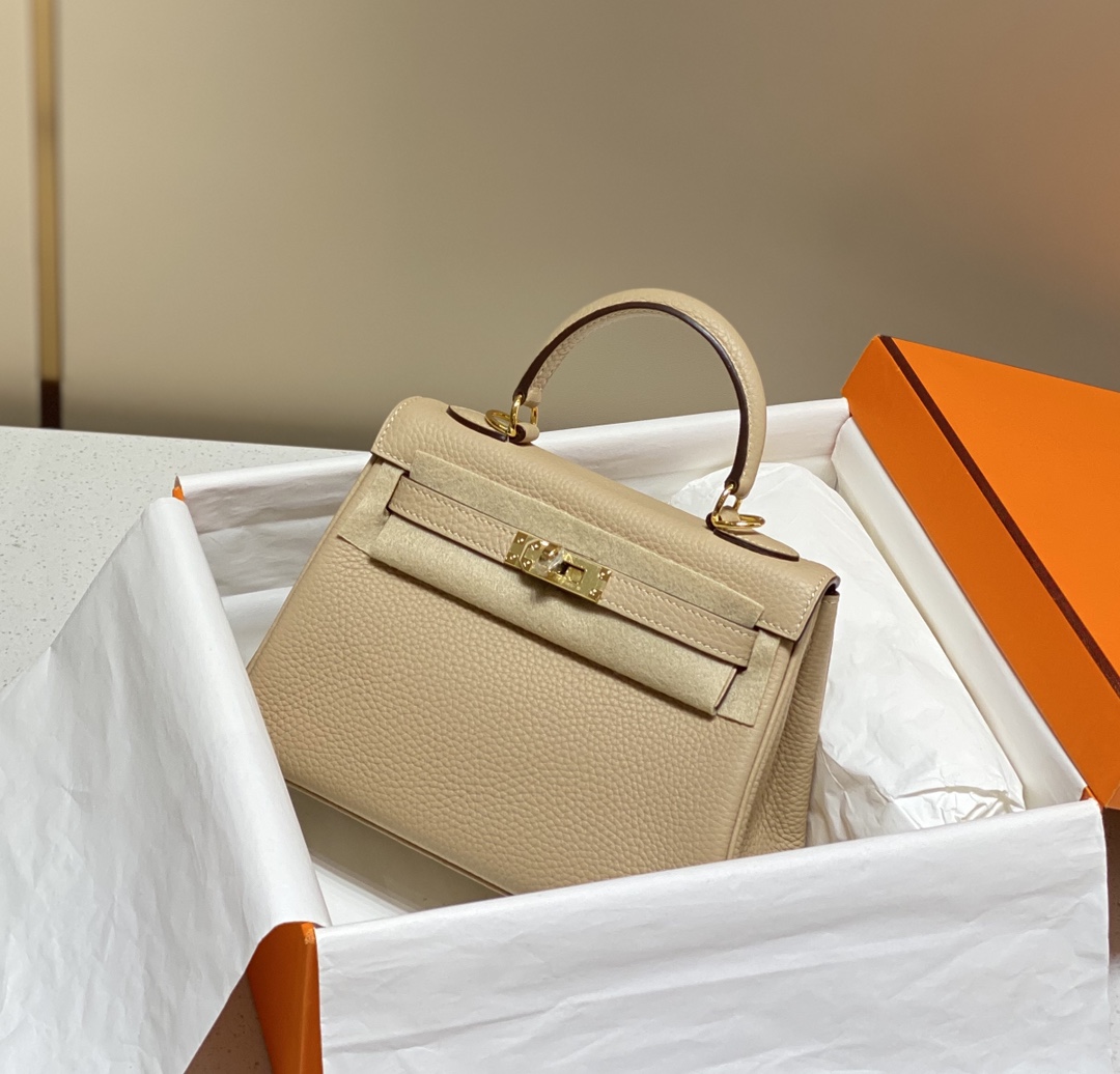 Bagsaaa H**me5 Mini Kelly bag light beige - 20cm