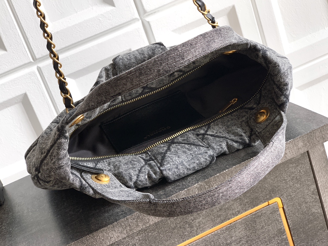 Bagsaaa Ch**el Maxi Bow Bag AS5846Washed Denim - 42cm