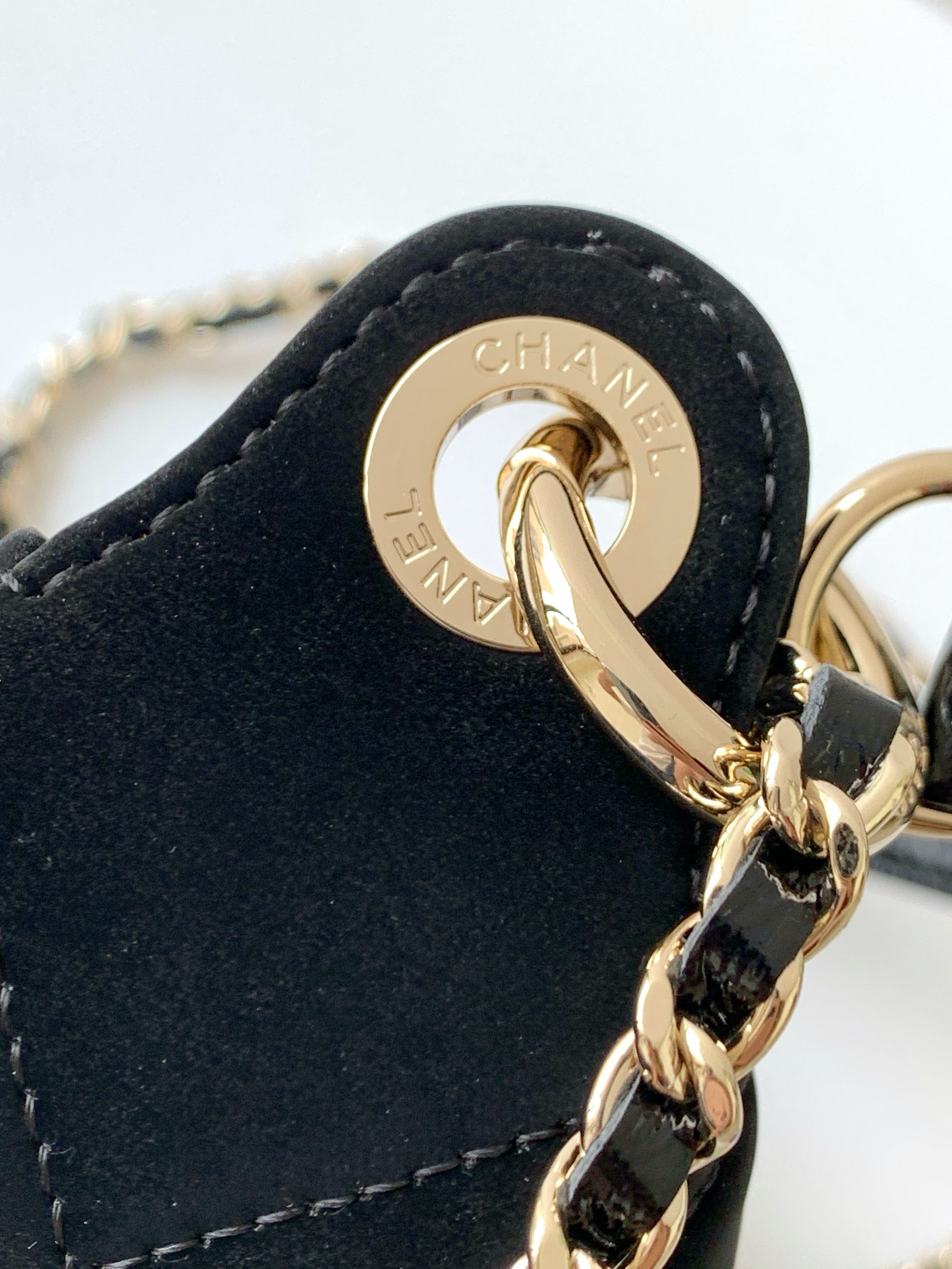 Bagsaaa Ch**el Clutch With Chain AP4791 Black Velvet - 22cm