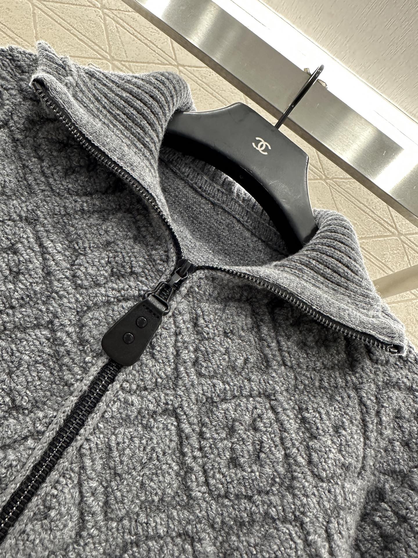 Bagsaaa L0vis Vvtt0n Monogram Toweling Zip-Up Hoodie in gray