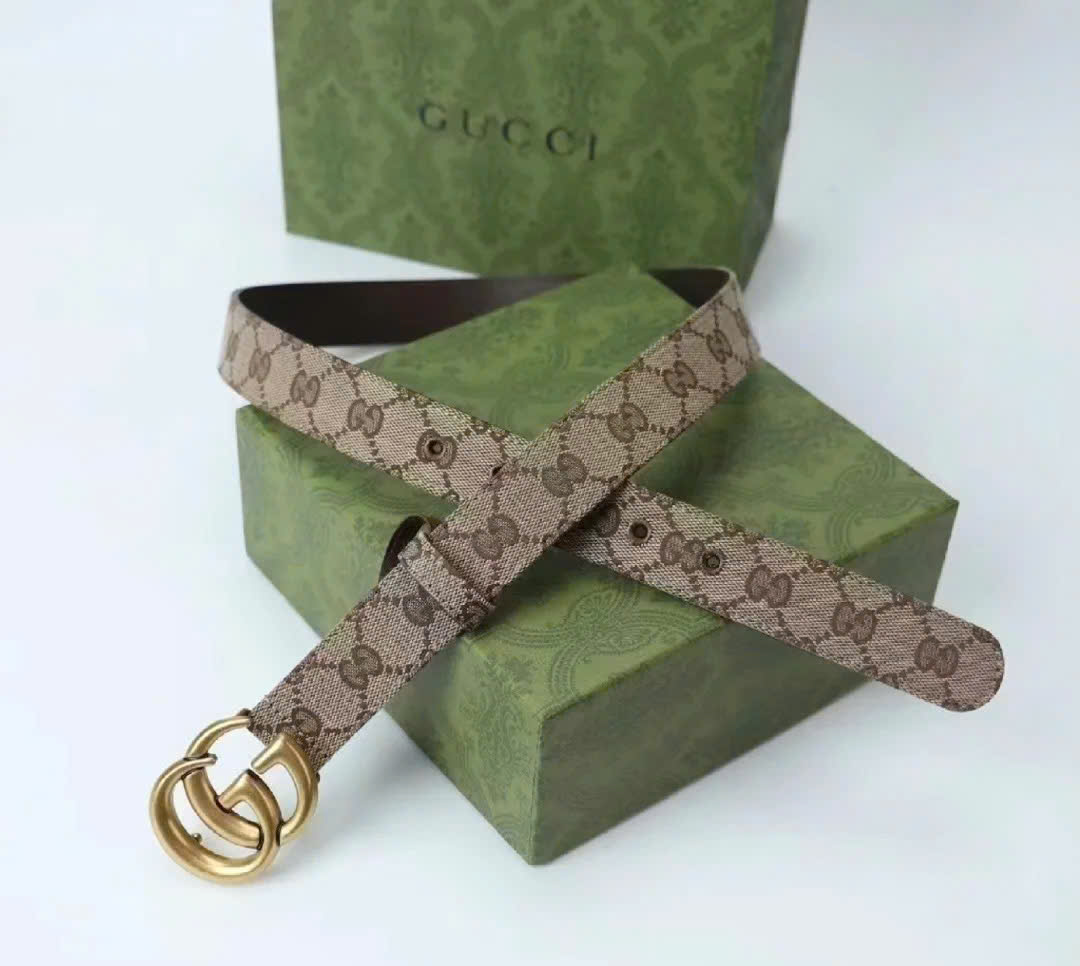 Bagsaaa Gvc*1 GG Marmont belt in GG canvas - 2.5cm