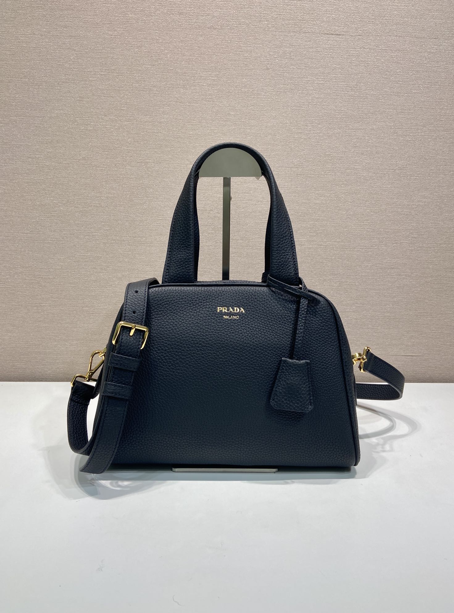 Bagsaaa Pra*a Medium leather top-handle bag 1BB149 Black - 28cm