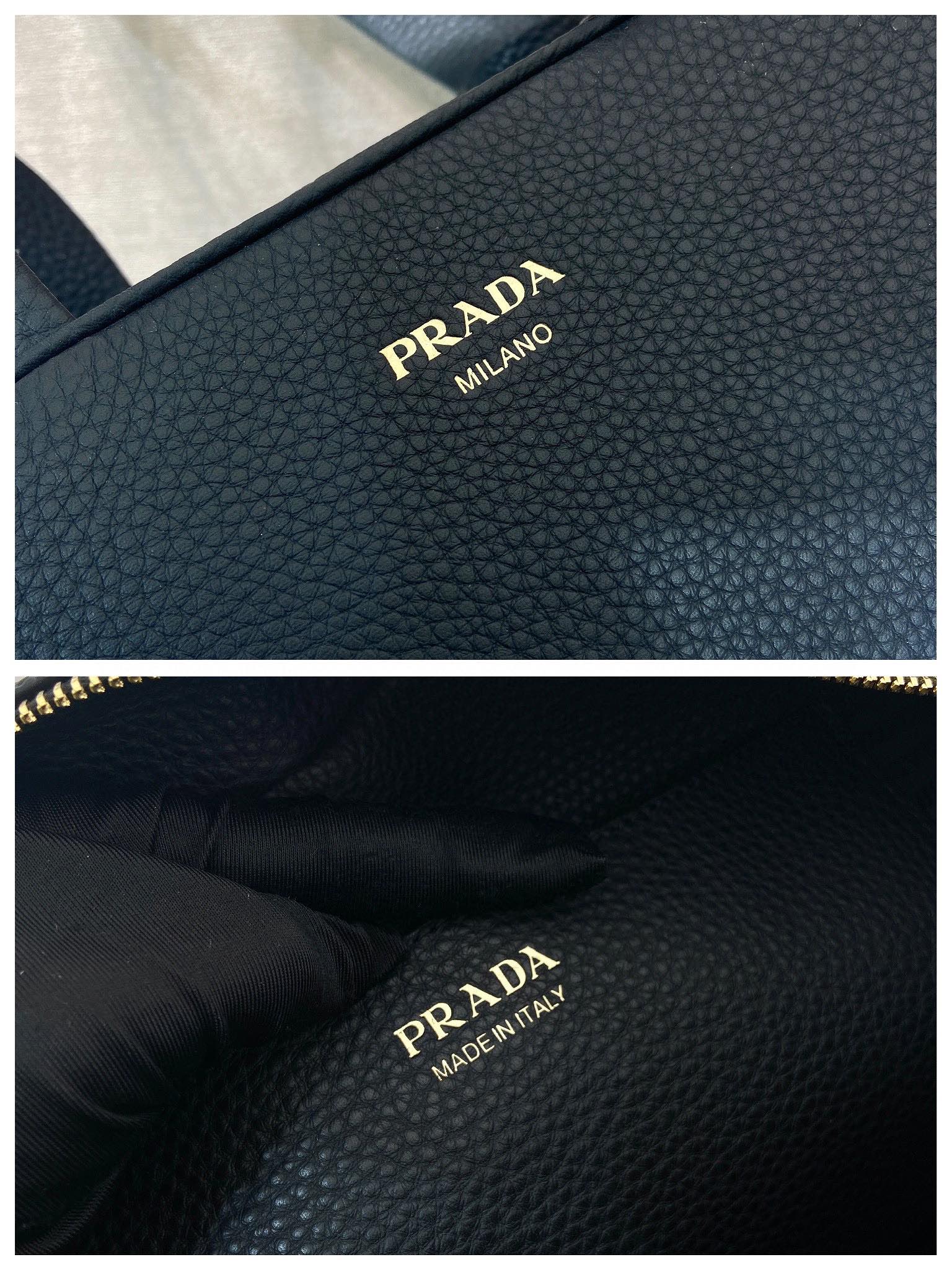 Bagsaaa Pra*a Medium leather top-handle bag 1BB149 Black - 28cm