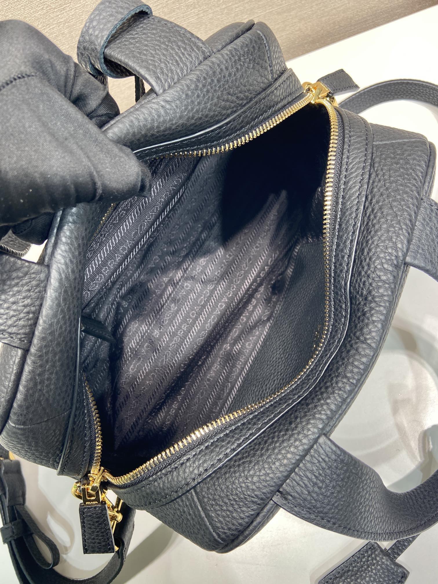 Bagsaaa Pra*a Medium leather top-handle bag 1BB149 Black - 28cm
