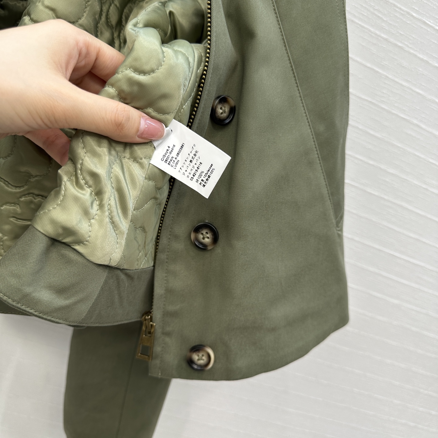 Bagsaaa L0ew* Short Parka in cotton green