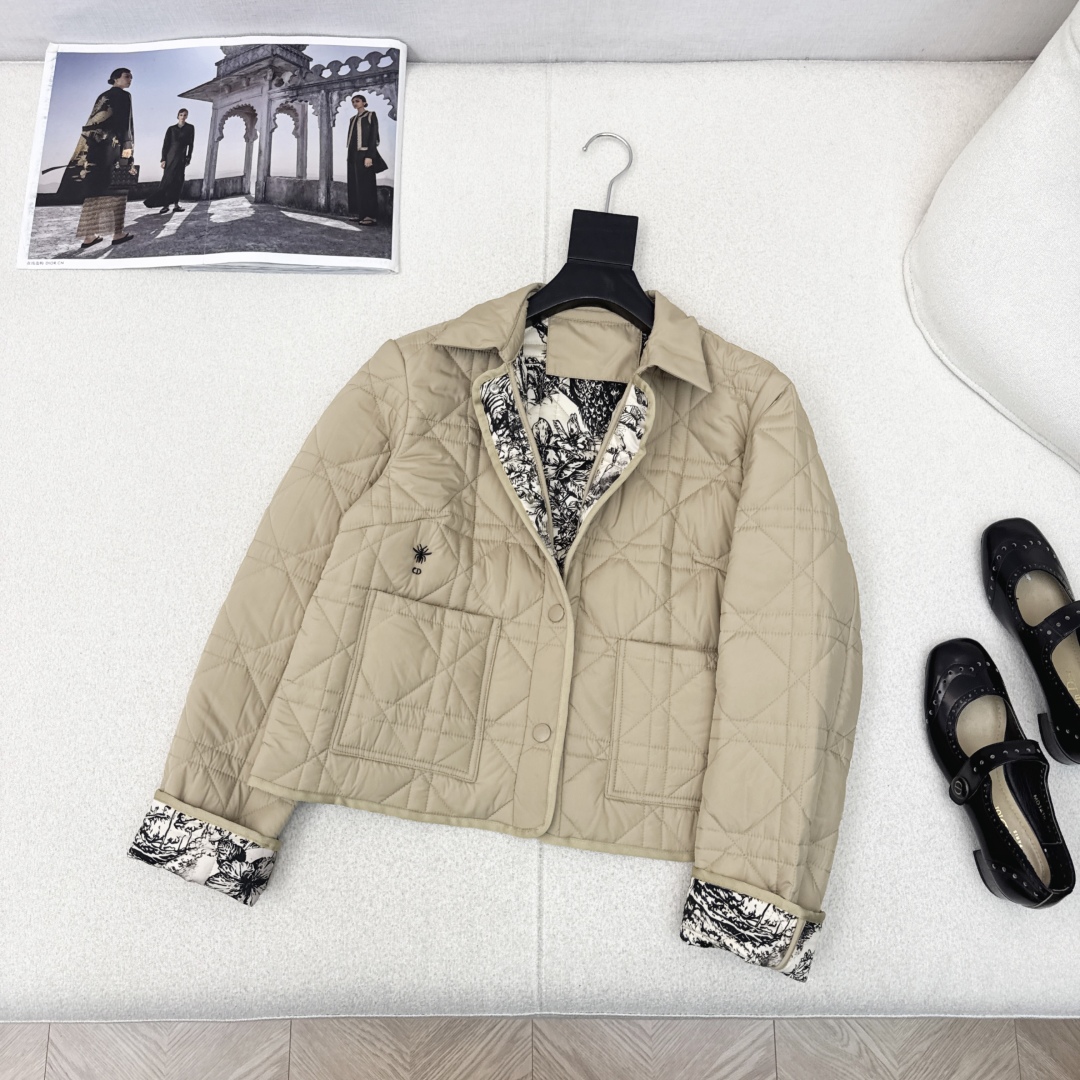 Bagsaaa D10r Cannage quilted jacket beige