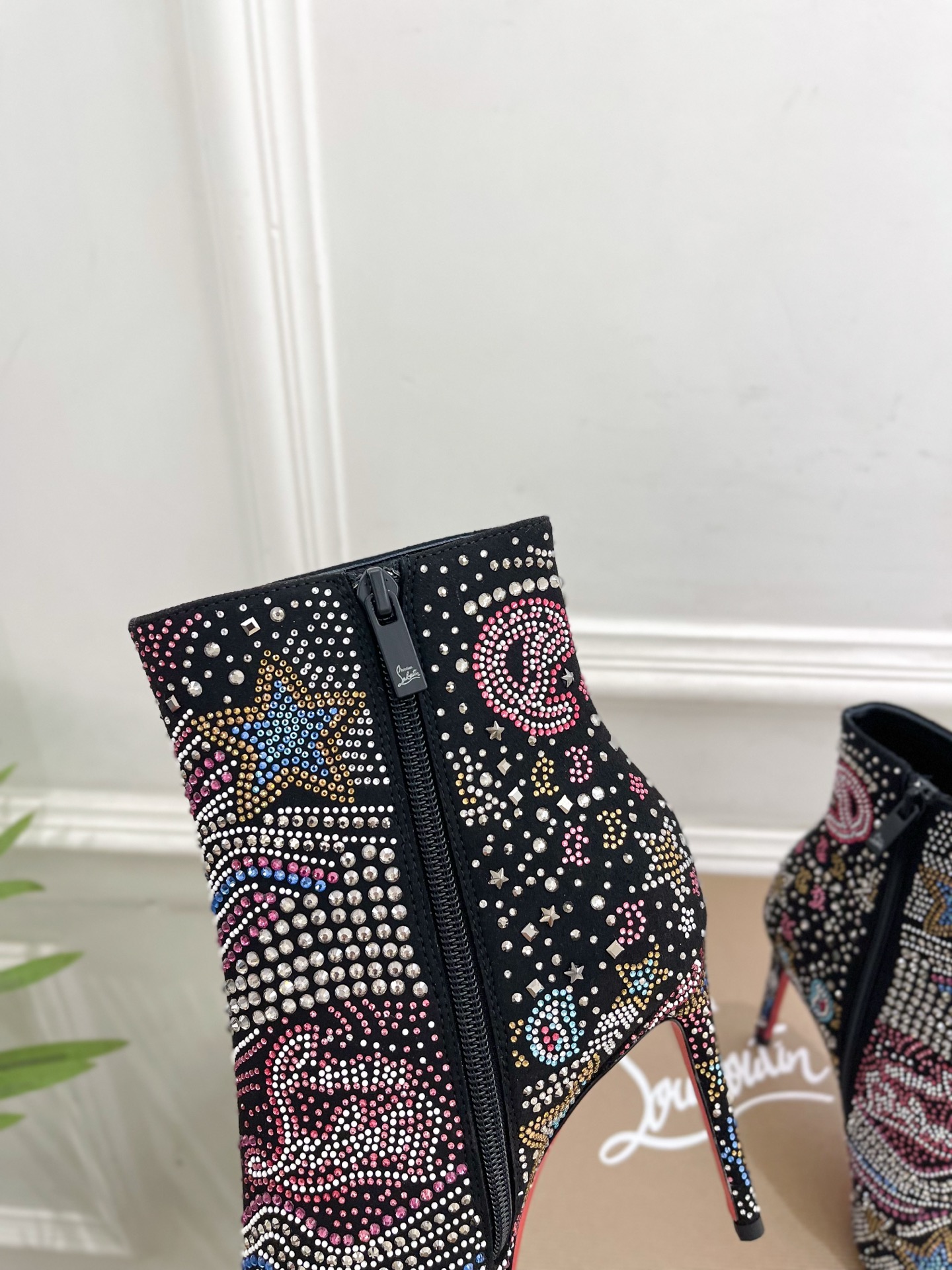 Bagsaaa Chr1st1an Louboutin So Kate Starlight Red Sole Booties multicolored strass