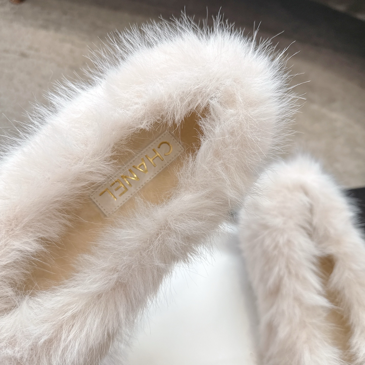 Bagsaaa Ch**el ballerina flats mixed shearling