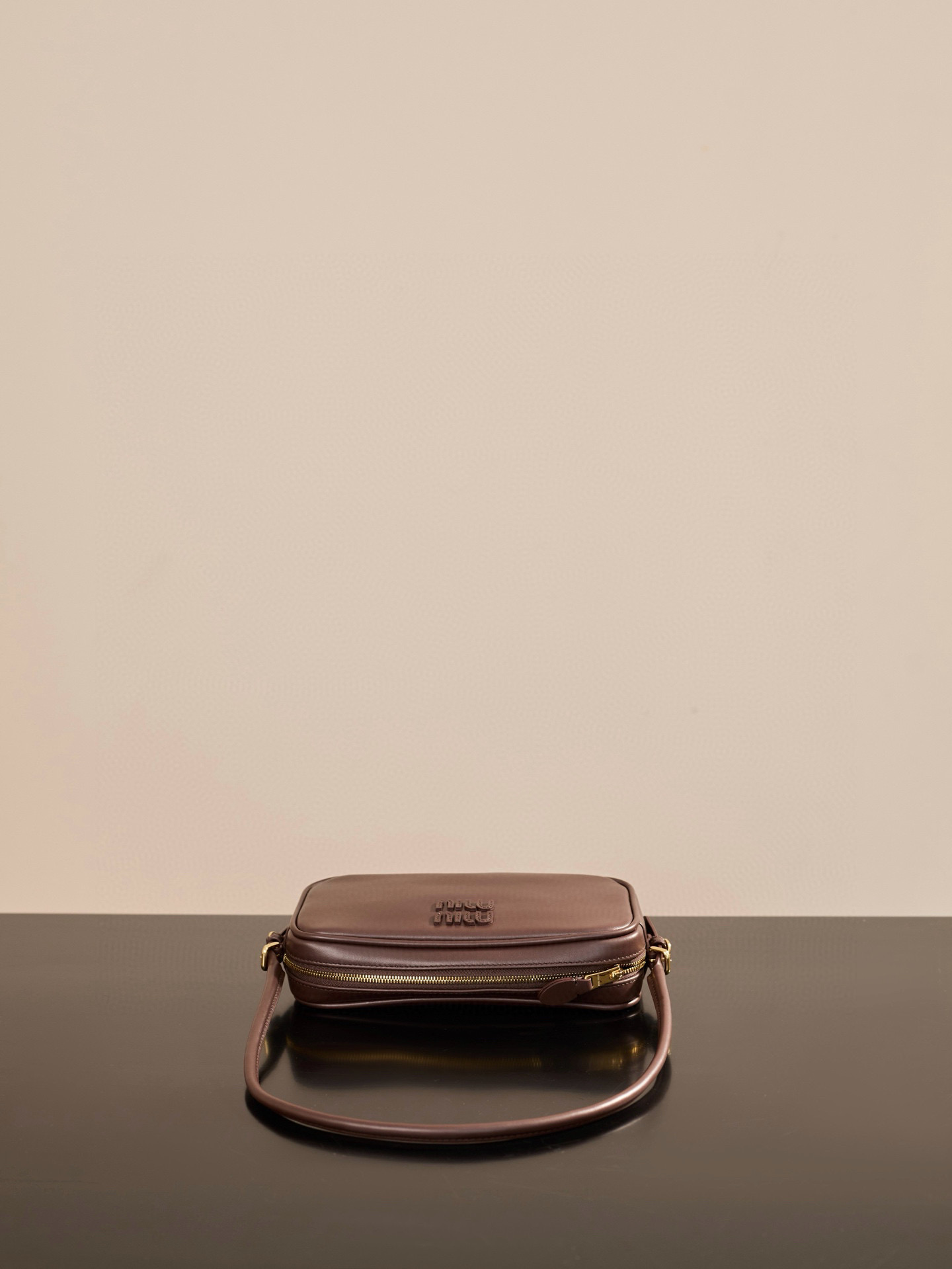 Bagsaaa Miu Miu Leather pouch 5NE024 Briarwood - 20cm
