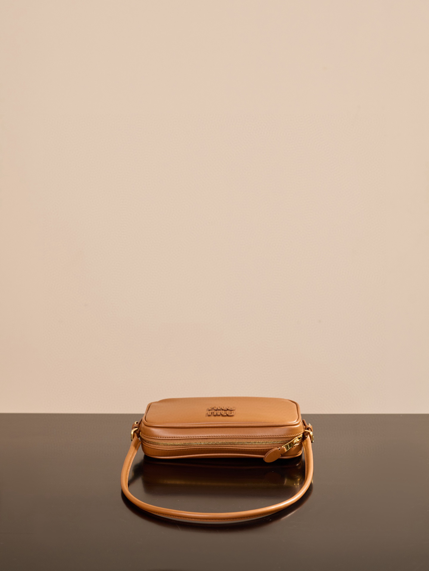 Bagsaaa Miu Miu Leather pouch 5NE024 Brown - 20cm
