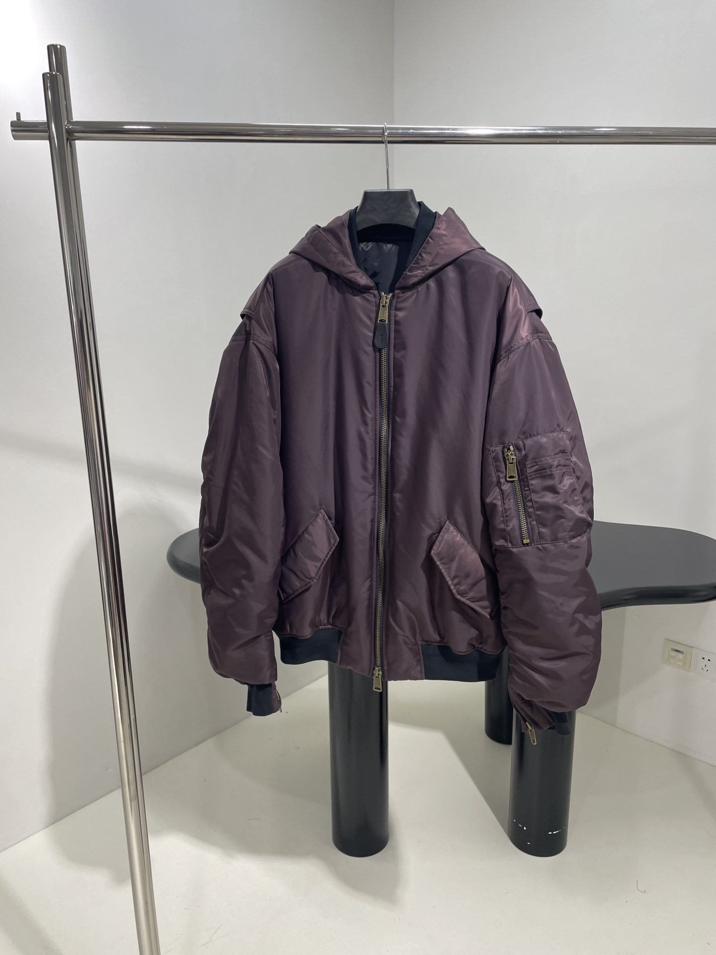 Bagsaaa Ba1en*iaga Hooded Bomber jacket