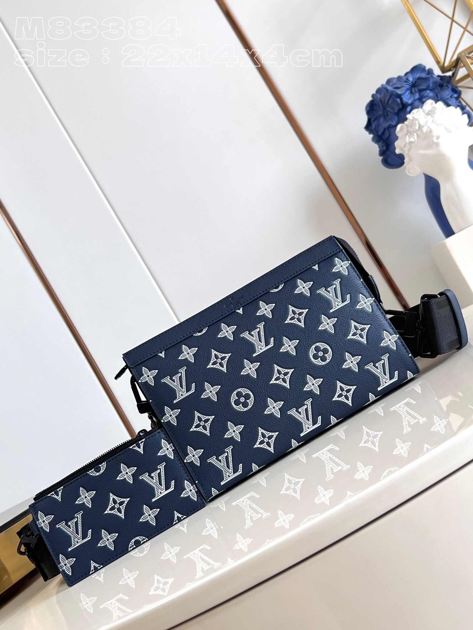Bagsaaa LV M83384 Gaston Wearable Wallet Ink Blue/White - 22cm
