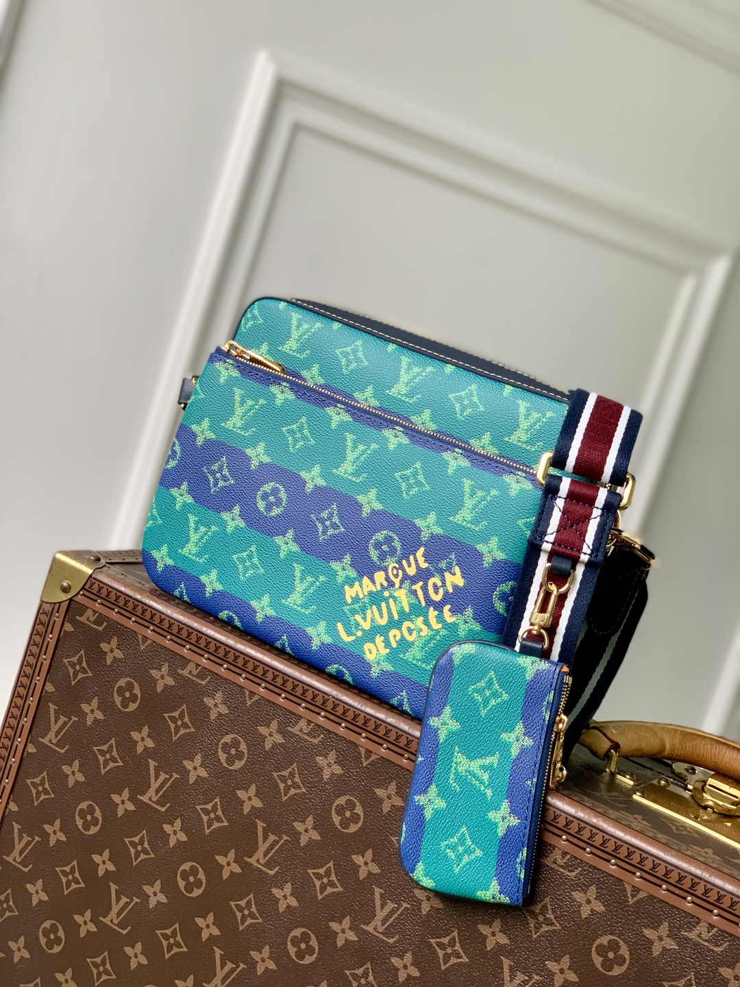 Bagsaaa LV M26026 Trio Messenger Blue Stripes - 25cm
