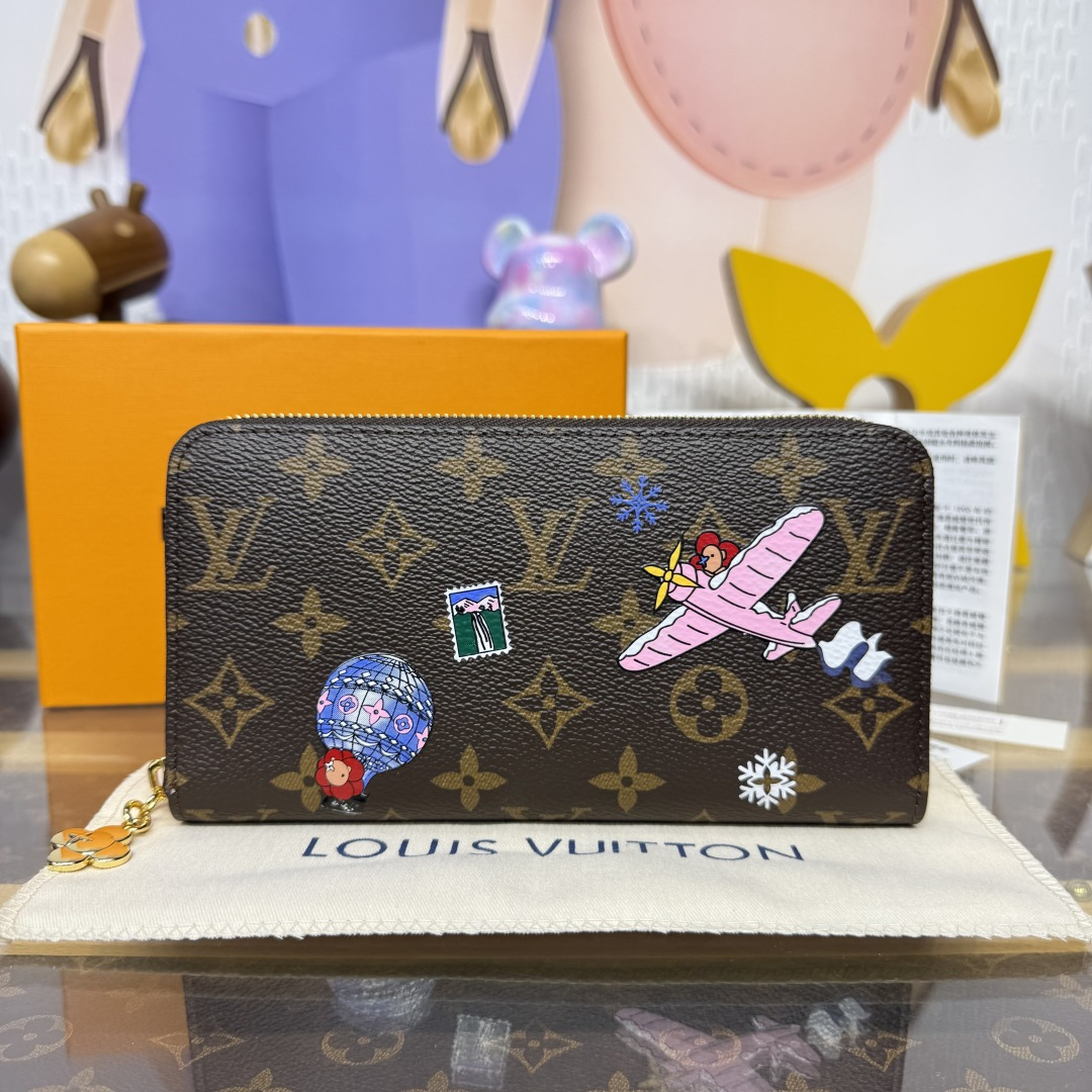 Bagsaaa LV M26256 Zippy Wallet Monogram Snowy Pearl - 19.5cm