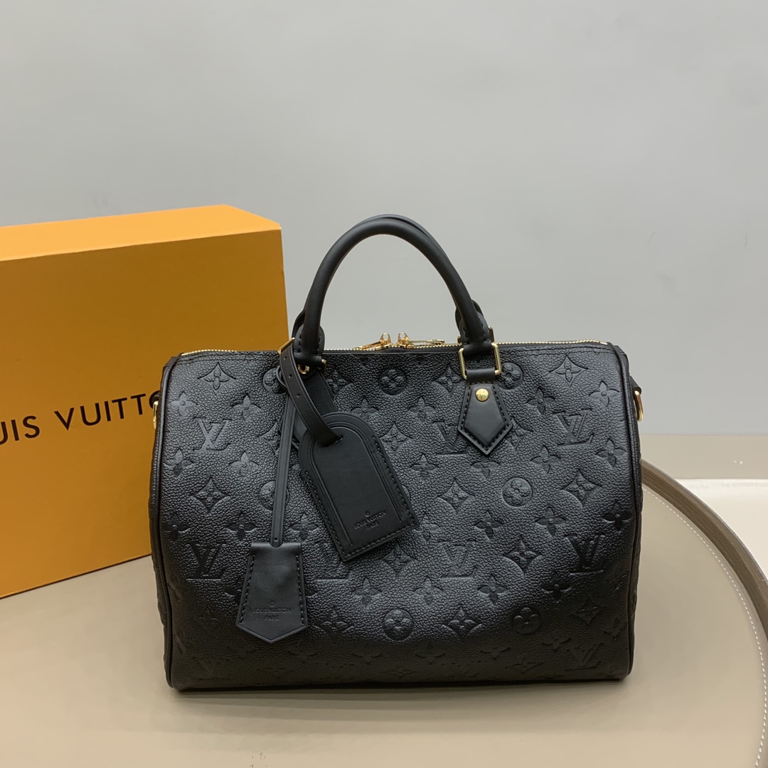 Bagsaaa LV M47186 Speedy Soft 30 Black - 30cm