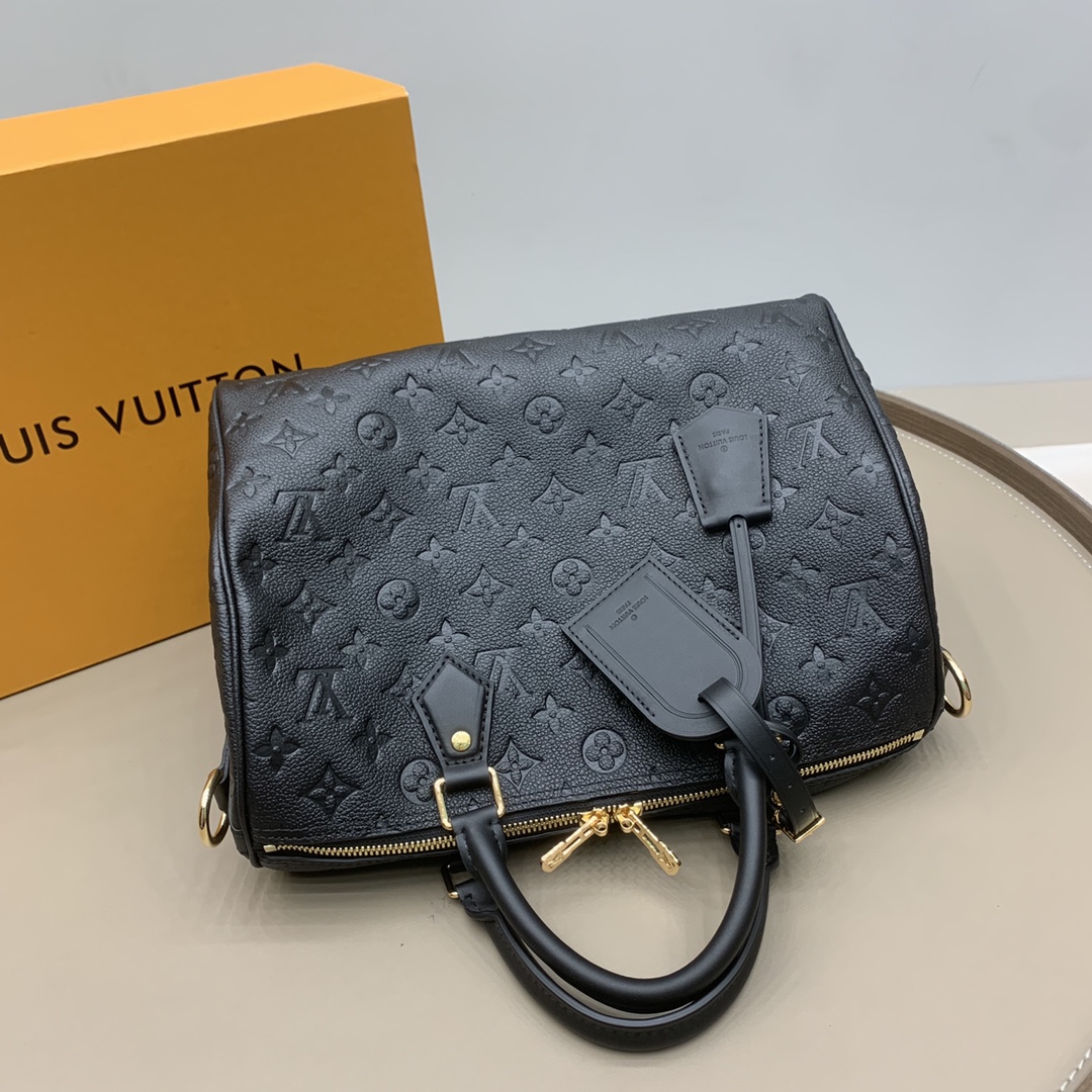 Bagsaaa LV M47186 Speedy Soft 30 Black - 30cm