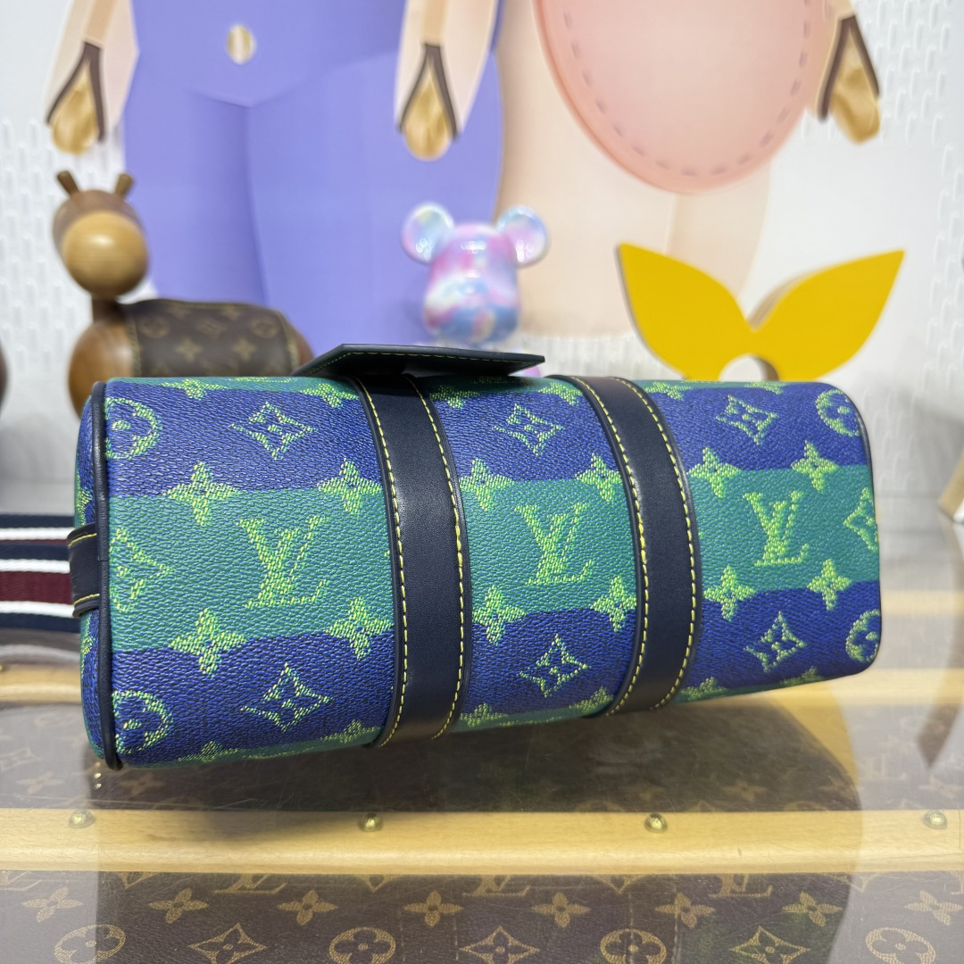 Bagsaaa LV M25786 Keepall Bandoulière 25 Blue Stripes - 25cm