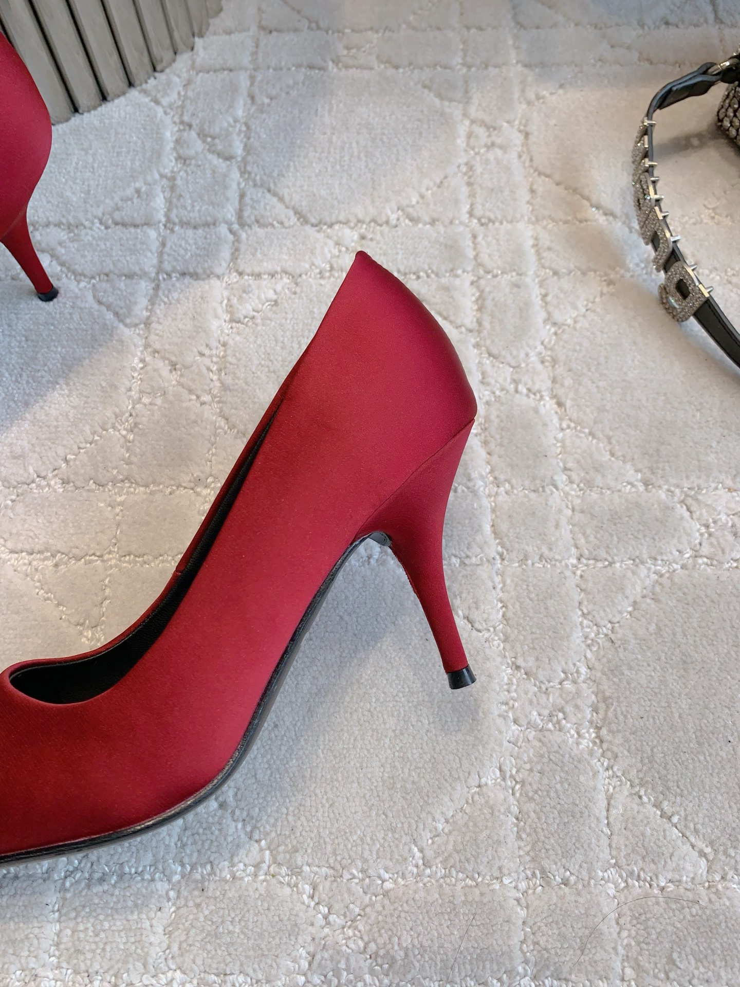 Bagsaaa Ba1en*iaga Avenue 90 satin pumps red - 7cm
