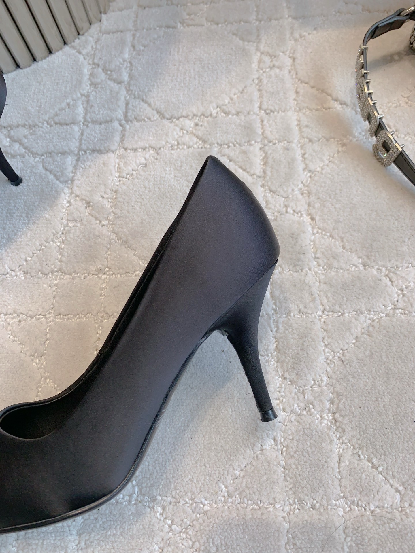 Bagsaaa Ba1en*iaga Avenue 90 satin pumps black - 7cm