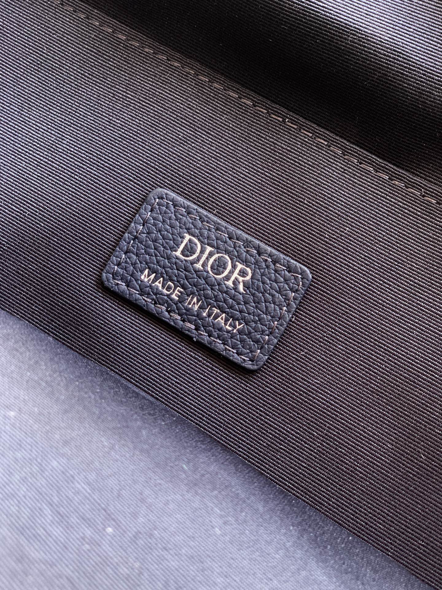 Bagsaaa D10r Saddle Backpack with Flap Blue D10r Oblique Jacquard and Blue Grained Calfskin - 41cm