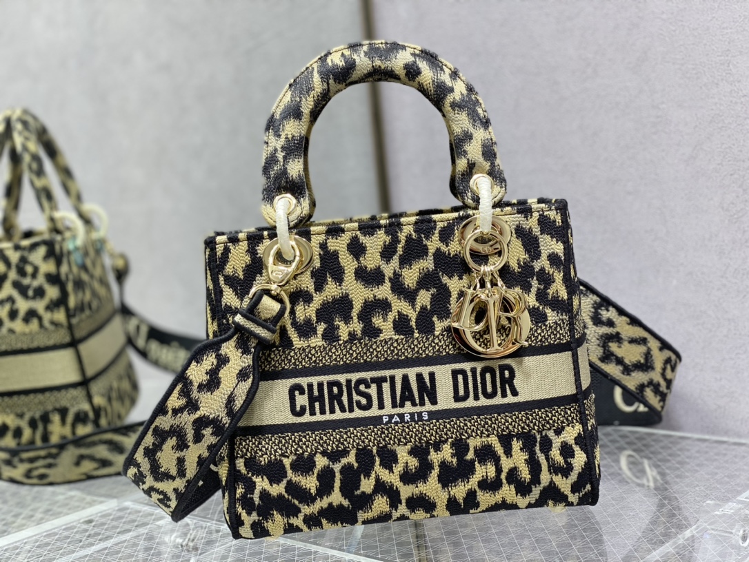 Bagsaaa Chr1st1an D10r Mizza Mini Lady D-Lite Bag beige & black - 24cm