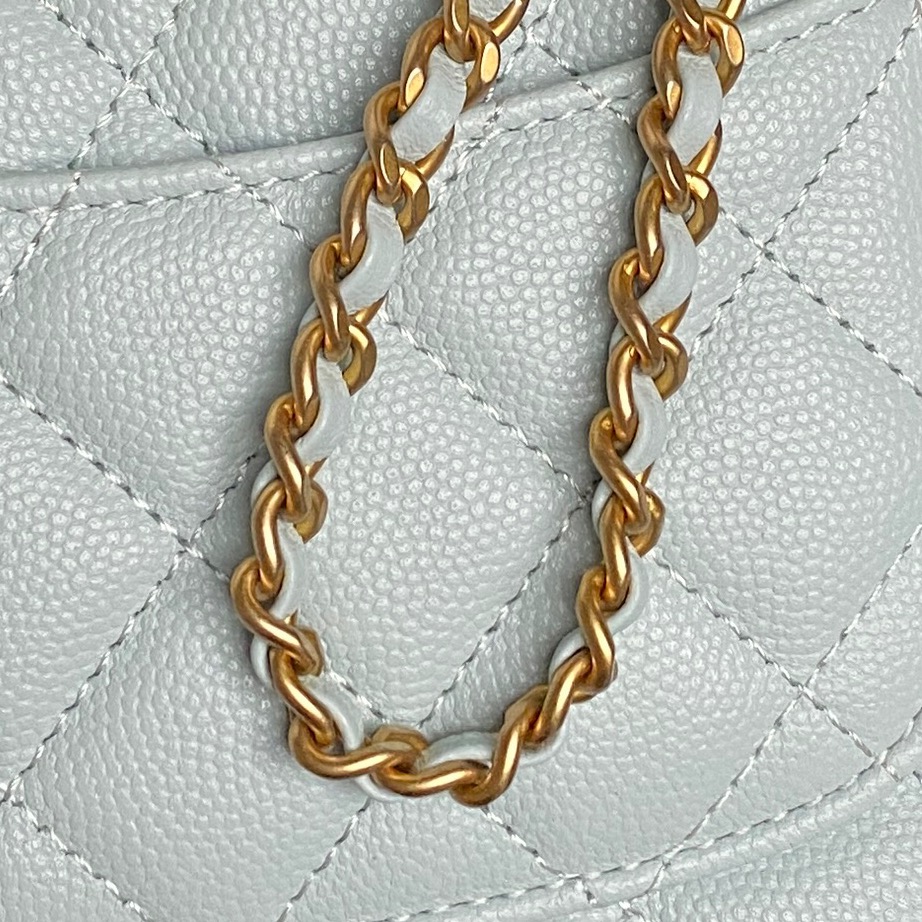 Bagsaaa Ch**el Wallet On Chain AP4785 Light Blue - 19.2cm