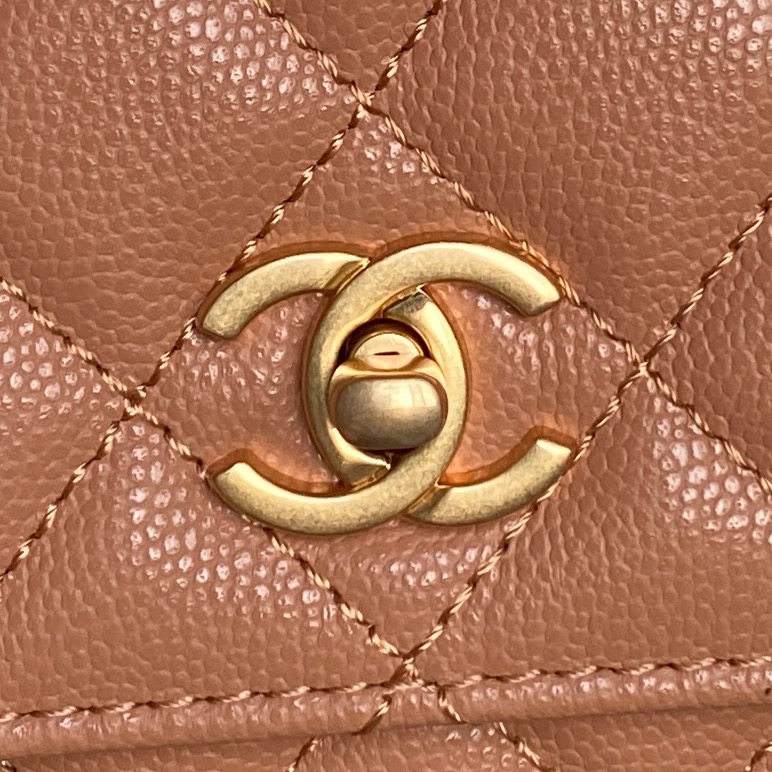 Bagsaaa Ch**el Wallet On Chain AP4785 Brown - 19.2cm