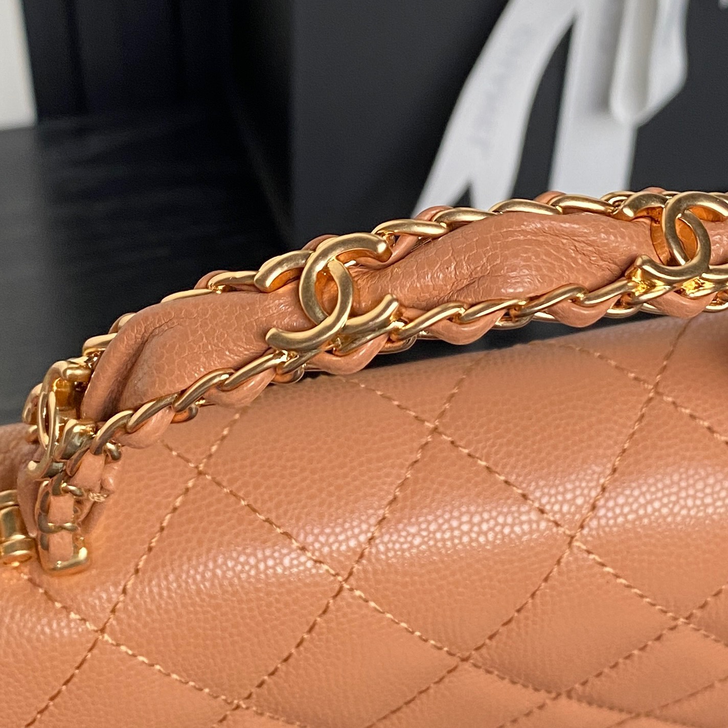 Bagsaaa Ch**el Wallet On Chain AP4785 Brown - 19.2cm