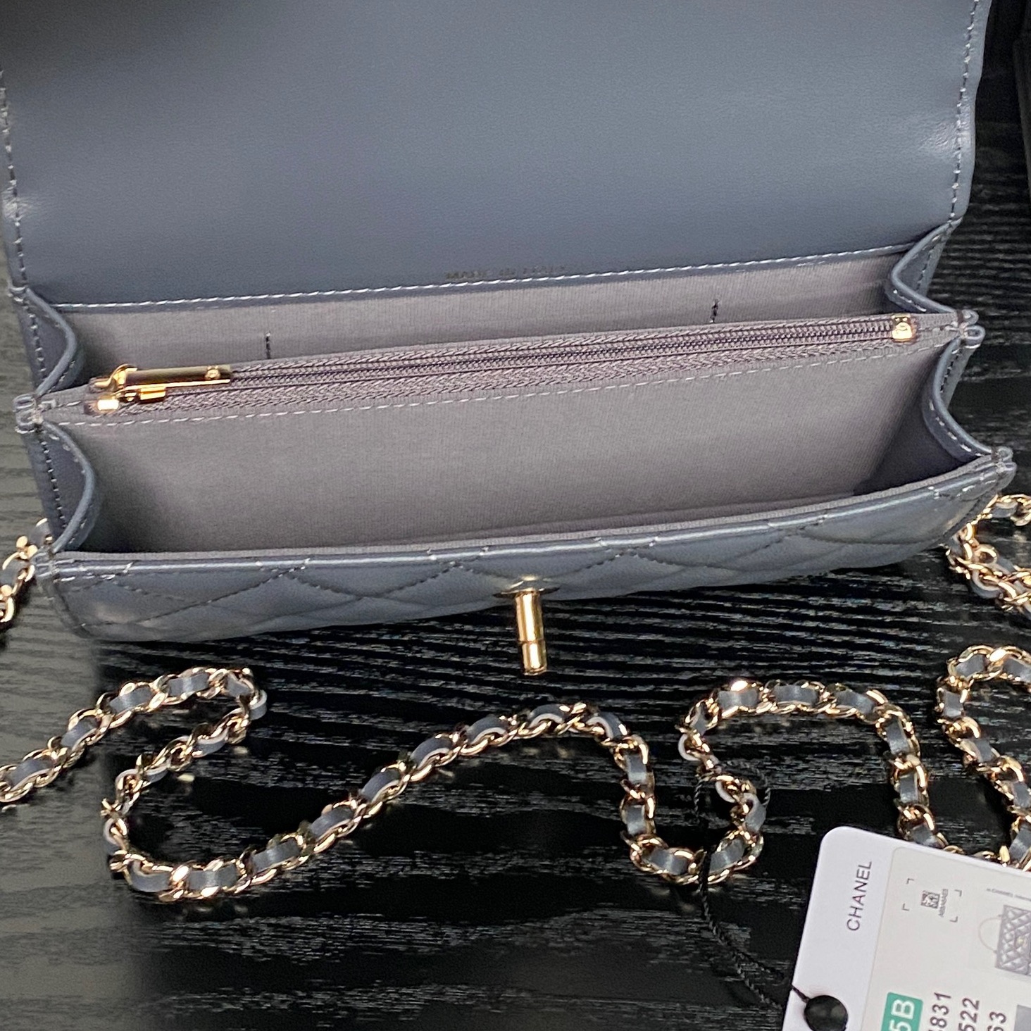 Bagsaaa Ch**el Clutch with chain AP4831 Gray - 18.5cm