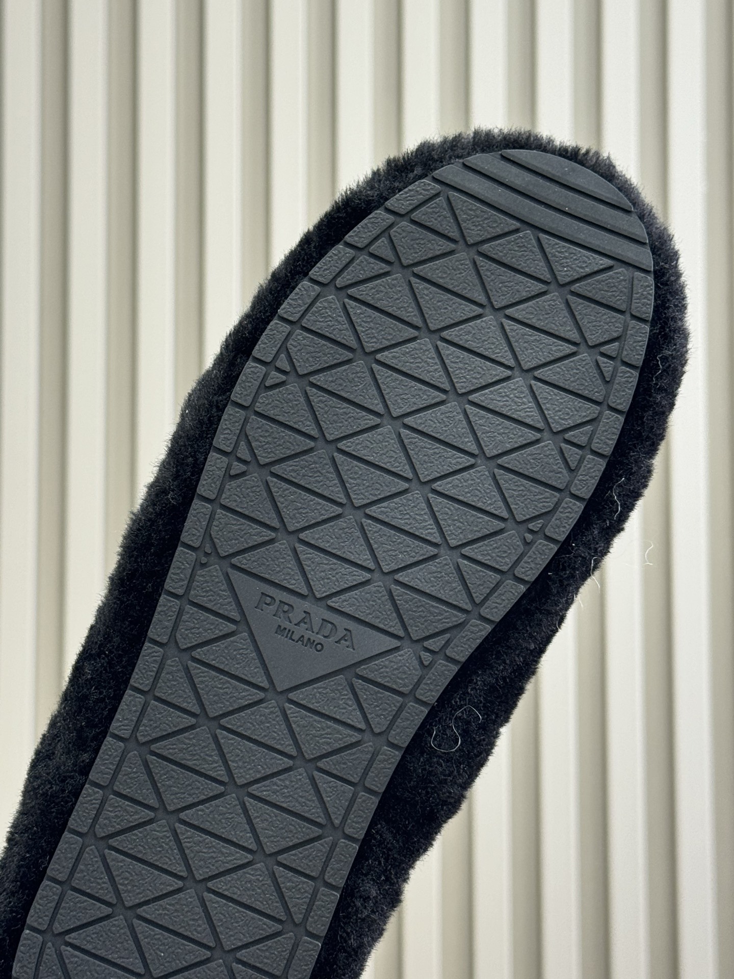 Bagsaaa Pra*a Suede and Shearling Slippers black