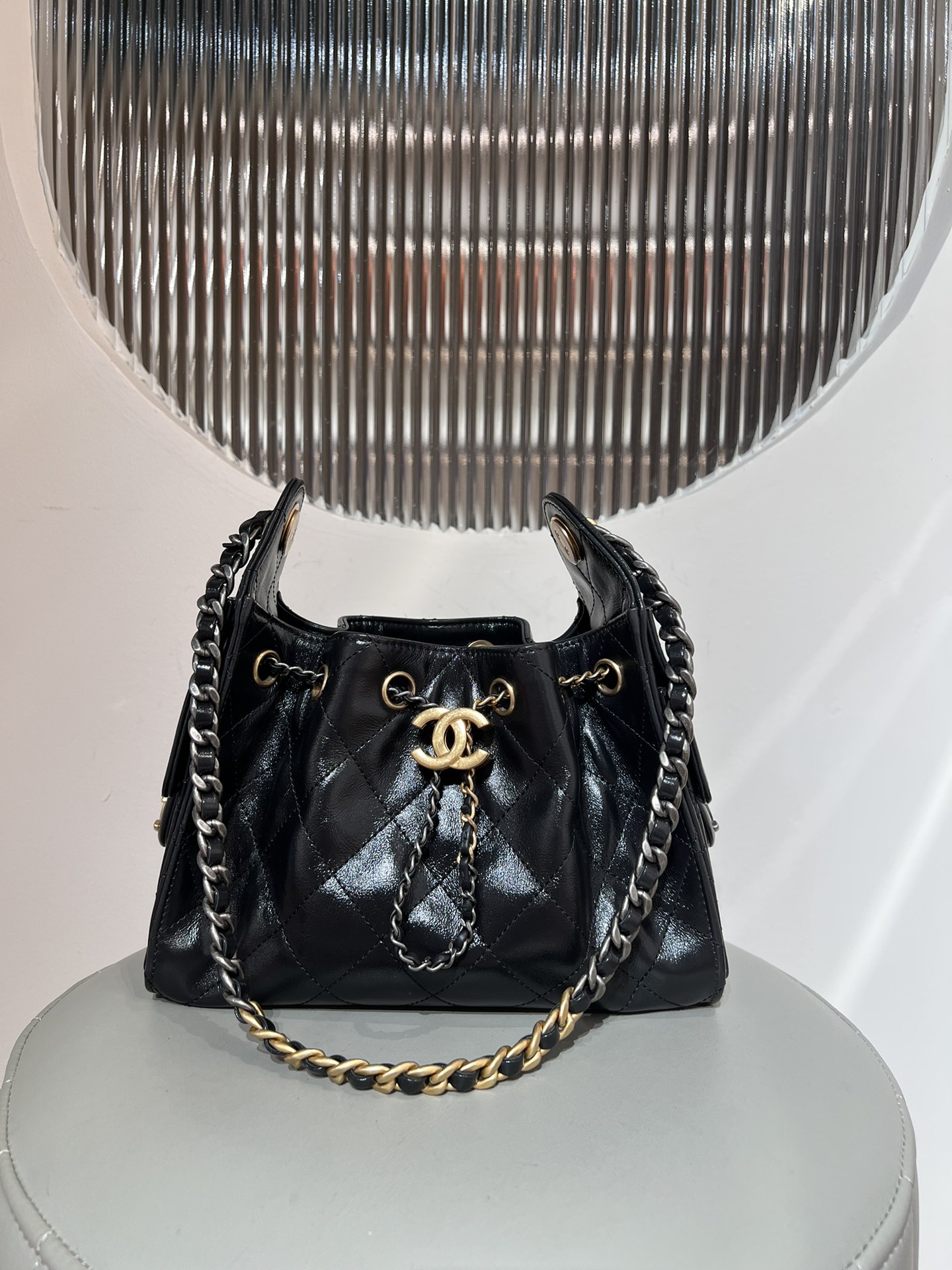 Bagsaaa Ch**el 25 Mini Handbag AS5631 Black 2 tone hardware - 22cm