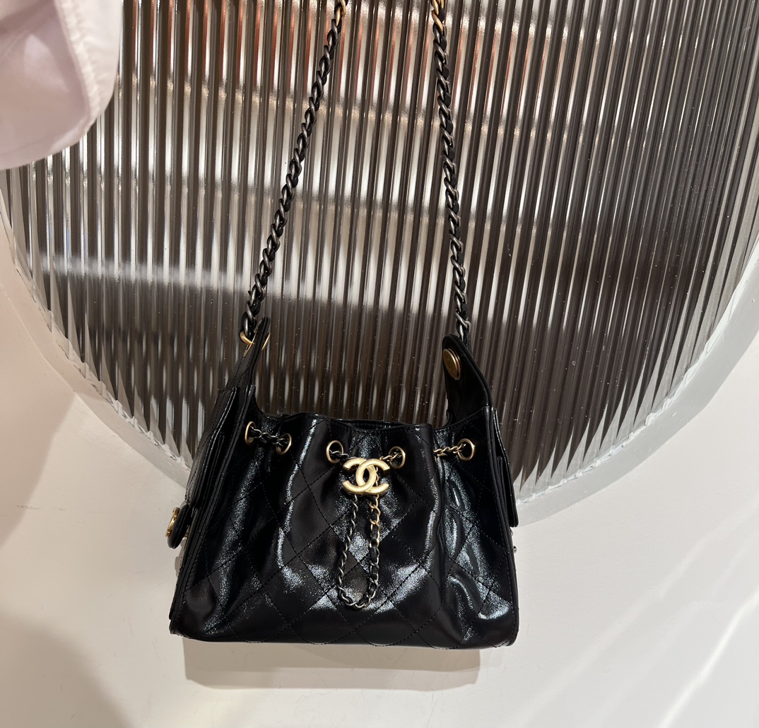 Bagsaaa Ch**el 25 Mini Handbag AS5631 Black 2 tone hardware - 22cm