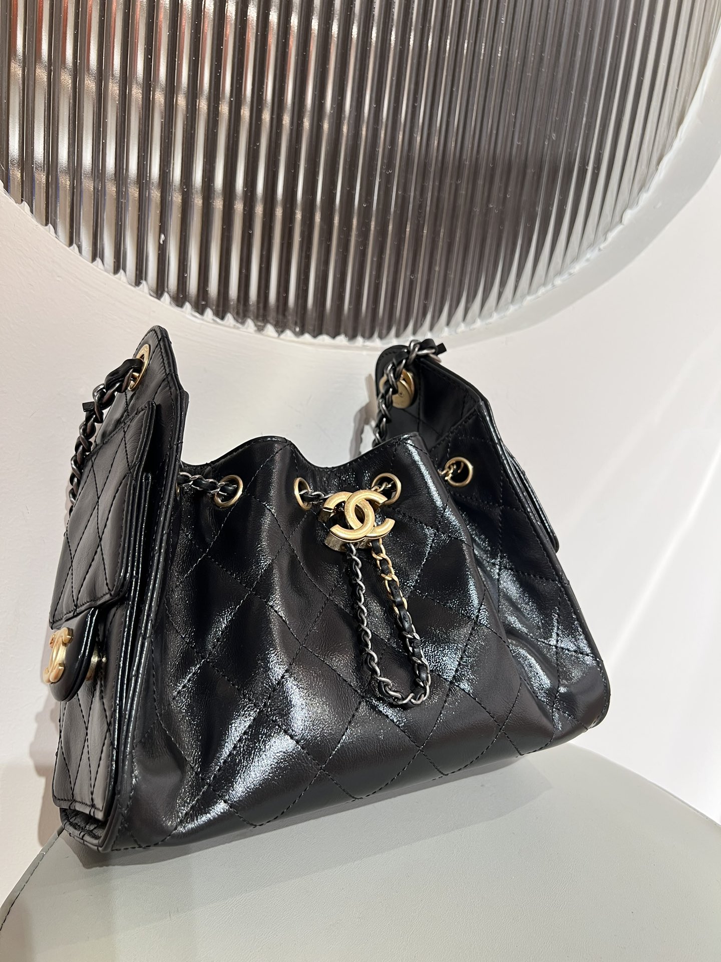 Bagsaaa Ch**el 25 Mini Handbag AS5631 Black 2 tone hardware - 22cm