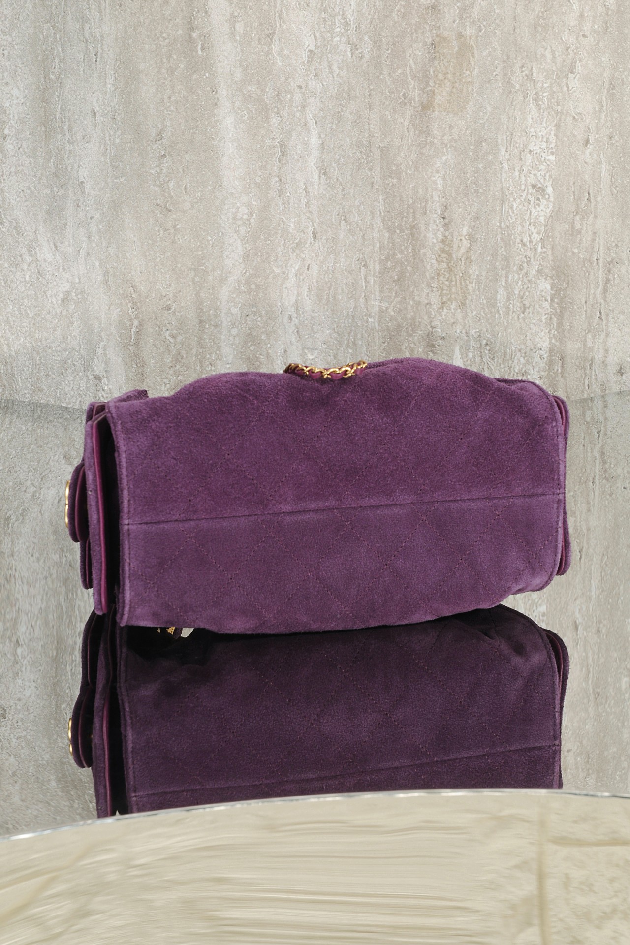Bagsaaa Ch**el 25 Mini Handbag AS5631 Purple Suede - 22cm