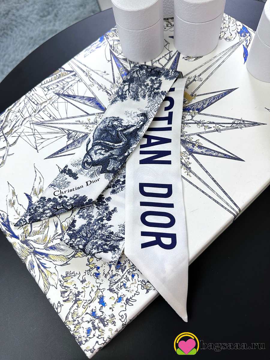 Bagsaaa D10r D-Animal Mitzah Scarf Silk Twilly - 6 x 105 cm