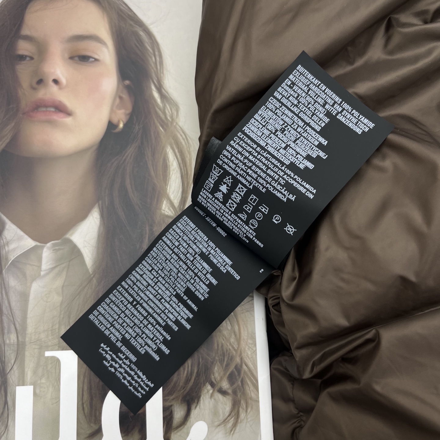 Bagsaaa Pra*a long down puffer coat in cocoa brown