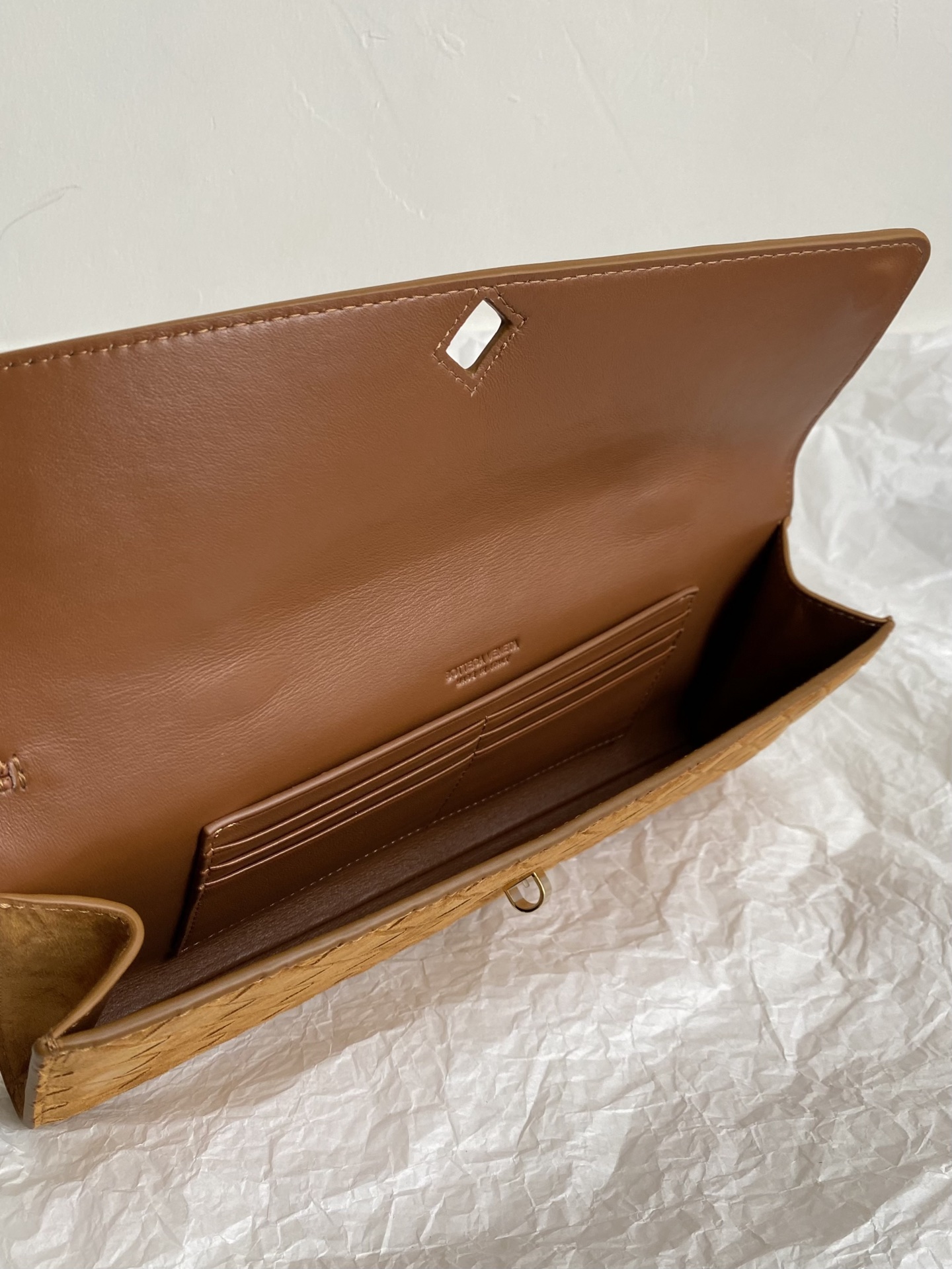 Bagsaaa B0tt*ga Ven*ta Andiamo Clutch 741511 brown suede - 31cm